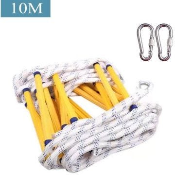 UNI Echelle de Corde de Sauvetage en Nylon Echelle de Secours d'Incendie avec Mousquetons 10M