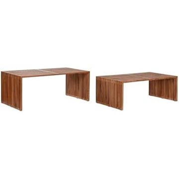 Tables de salon - HOME ESPRIT - Lot de 2 - Bois de Teck - 116 x 60 x 46 cm - Design contemporain