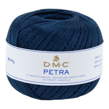 Pelote de laine - 100% coton - Bleu - 5823 - DMC - Petra - Longues fibres