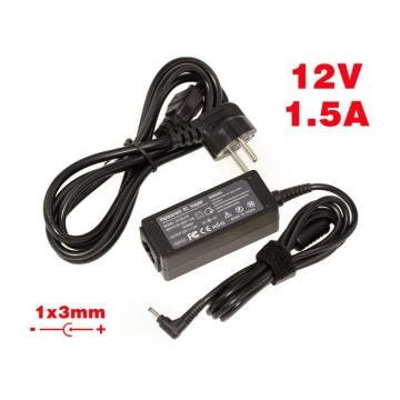 Alimentation pour PC Portable 12V 1.5A Embout 1x3mm - Equivalent Acer Aspire Switch 10 SW5-011 SW5-012 11 SW5-111 SW5-012-15XE