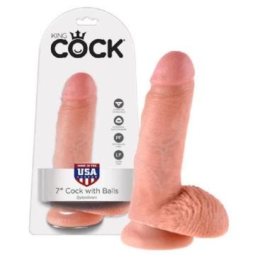 Gode ventouse avec testicules - 19cm D4.6cm