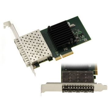 Carte PCIe SFP 4 Ports Fibre LC - CHIPSET Intel I350AM4. Quad Gigabit Ethernet