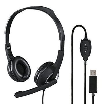 CASQUE MICRO DE BUREAU POUR PC ''HS-USB250'', STÉRÉO, NOIR HAMA 001399
