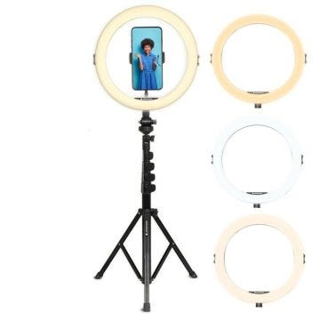 Trépied ajustable - Agfaphoto - ARL11XL - Anneau LED 28cm - Éclairage réglable - 3 modes de couleurs Trépied ajustable - Agfaphoto - ARL11XL - Anneau LED 28cm - Éclairage réglable - 3 modes de couleurs