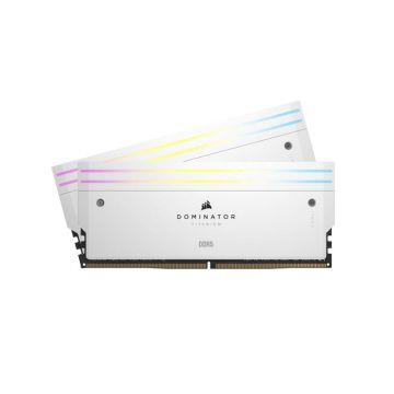 Mémoire RAM DDR5 - CORSAIR - Dominator Titanium - 96 Go - 6400 MHz - CL32 - RGB Blanc