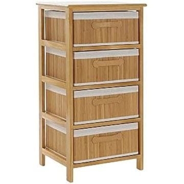 Commode - DKD HOME DECOR - Multicolore - Bambou et bois de paulownia - 42 x 32 x 81 cm - Petit meuble complément