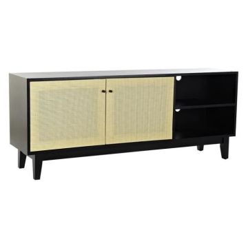 meuble tv style balinais sapin, rotin 160 cm