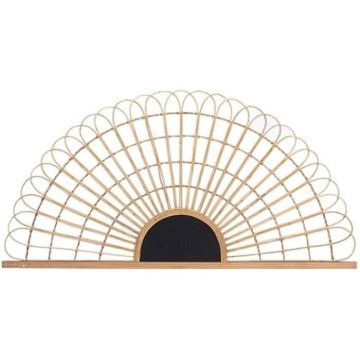 Tête de lit Eventail Marron Noir Rotin - Gift Decor - 160 x 80 x 2 cm - Ethnique - Ailleurs