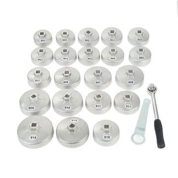 KIT DE CLE A FILTRE A HUILE 23PCS CLE POUR FILTRE A HUILE Aluminium -CYA