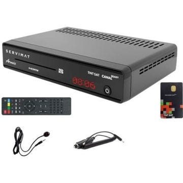 Démodulateur satellite HD SERVIMAT Armis 3 avec carte TNTSAT V6 et accessoires