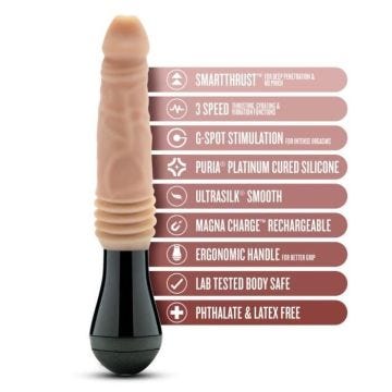 Dr Skin - Dr. Skin Silicone - Dr. Knight - Gode à mouvements et vibrations - Beige