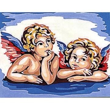 Kit Canevas Ange Cherubin A 14 x 18 cm Pénélope Blanc Petits Trous