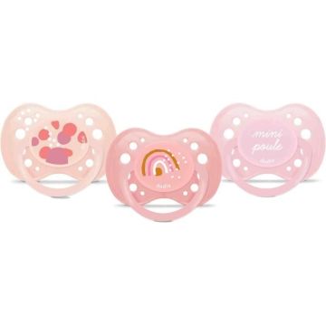 Sucettes Anatomiques Rose DODIE +18 mois - Lot de 3 - Sans BPA et Anti-irritations