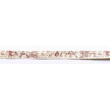 Ruban en coton - MÉGACRÉA - Timbres marron - 1,5 cm x 2 m - Idéal pour vos créations