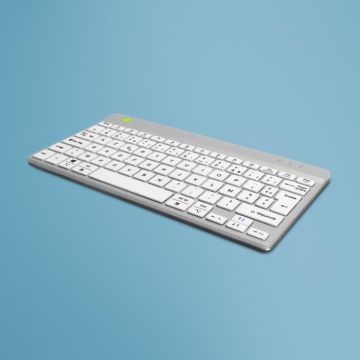 Clavier sans fil compact - R-Go - AZERTY - Bluetooth - Ergonomique - Blanc