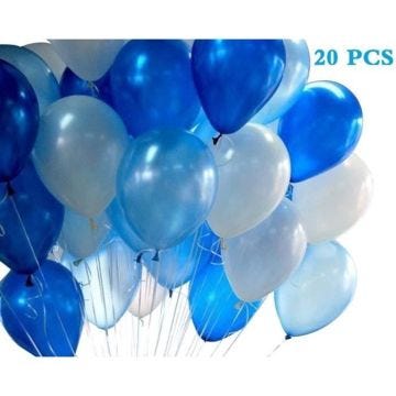 Ballons en Latex pour Fête d'Anniversaire - SHLK - Assortiment de Couleurs Bleues - Pour Enfants - Lot de 20
