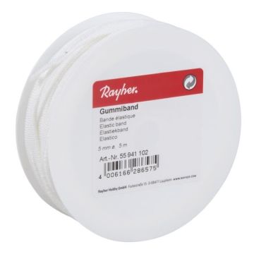 Bande élastique - RAYHER - 5mm - Blanc