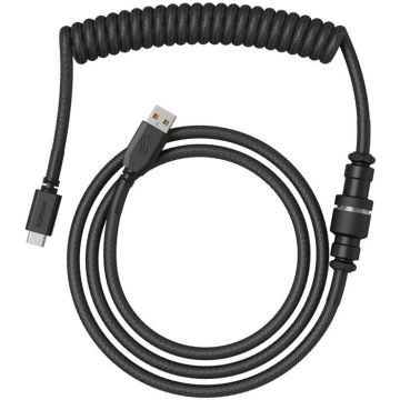Glorious Gaming Câble de clavier spiralé Premium - Prise plaquée or USB-A (PC) à USB-C (clavier), anti-emmêlement, manchon double