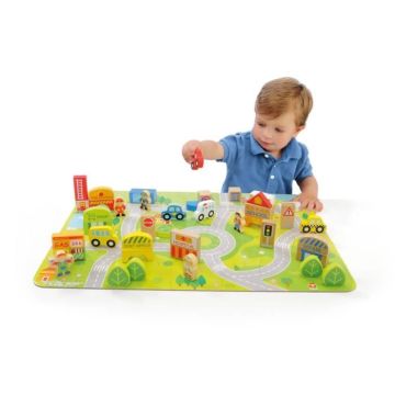 Puzzle - Molto Nature - Big City - Couleurs non toxiques - Accessoires en bois - Pour enfants à partir de 6 mois