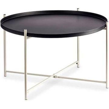 Table d'appoint - GIFT DECOR - Métal - Noir et Blanc - 76,5 x 46 x 76,5 cm - Style Contemporain