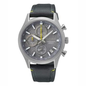 Montre - SEIKO - Montre Seiko sport - Bracelet cuir et nylon - Étanchéité 10 Atm - Chronographe