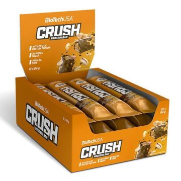 Barres protéinées BioTech USA - Crush Bar - Chocolate Peanut Butter Boite de 12