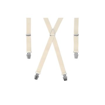 GASPARD Bretelles Homme Fines - Fabrication artisanale en FRANCE - Beige Uni - Taille ajustable jusqu'à 130 cm