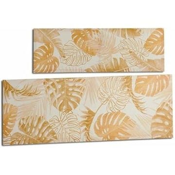 Décoration murale - GIFT DECOR - Toile Feuille de Plante dorée - 90 x 30 cm - 12 unités - Style Contemporain