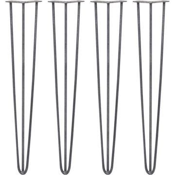 Pieds de Table en Épingle à Cheveux SKISKI LEGS 71cm 3 Tiges en Acier Couleur Naturelle