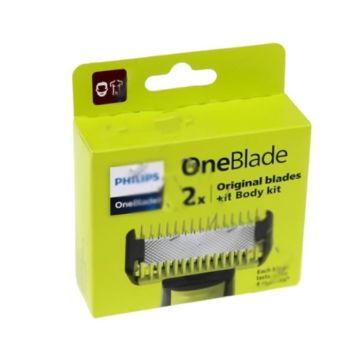 Têtes de rasoir PHILIPS ONEBLADE - Lot de 2 - Batterie rechargeable - Tête lavable