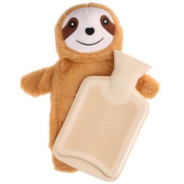 Bouillotte déhoussable en peluche Paresseux 750ml ZEN Marron clair