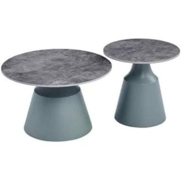 Console - HOME ESPRIT - Grise - Métal et céramique - 70 x 70 x 43 cm - Meuble d'entrée