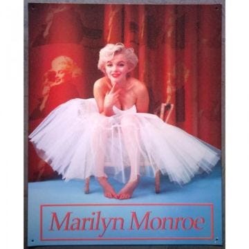 Plaque Marilyn Monroe Danseuse - Décoration Murale - Métal - Rectangulaire - Intérieur - Vintage