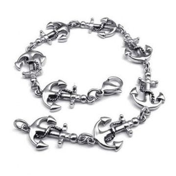 Bracelet - Pin Up - Ancre Marine - Acier Inoxydable - 21 cm - Femme