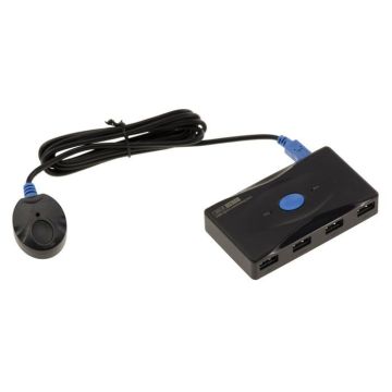Boitier de Partage Switch USB3 pour Relier 4 périphériques USB 3.0 a Deux PC ou Mac différents avec Commande a Distance.