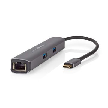 Cet adaptateur de station d'accueil multiple 6-en-1 USB 3.2 génération 1 Nedis achemine des signaux USB-C™ vers des périphériques HD
