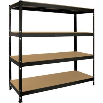 Rayonnage robuste Q-Rax Monster à étagères pour garage - Noir - 160cm x 60cm x 160cm - 360 kg/étagère
