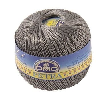 Fil DMC Petra, 100% coton, gris foncé, Taille 8