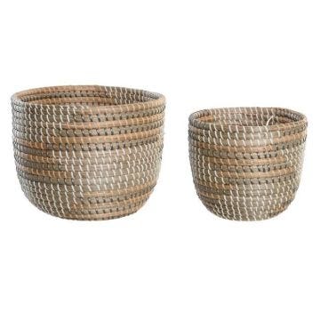 lot de paniers 28 x 28 x 22 cm tropical herbier marin