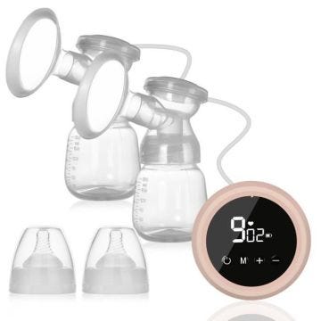 Cecaylie Tire Lait electrique,Double tire-lait electrique avec 2 Modes 9 Niveaux sans BPA, Ultra silencieux pour voyages à la maison