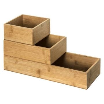 Organiseur coulissant bambou 3 pièces bambou
