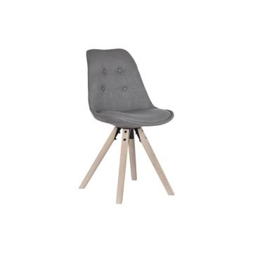 chaise de salle à manger polyester gris foncé chêne (48 x 44 x 84 cm)