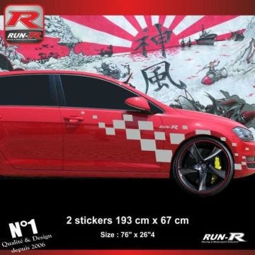 Autocollant pour bas de caisse - ADNAuto - VW Golf 7 - Run-R inclus - Argent