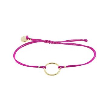 Bracelet cordon et anneau - La bonne étoile - Rose - Femme - Métal