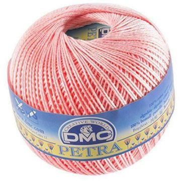 Fil DMC Petra, 100% coton, rose, taille 5