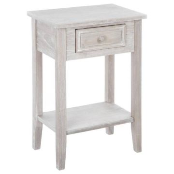 Table de chevet "Charme" - bois blanchi - Bois clair - Atmosphera createur d'interieur