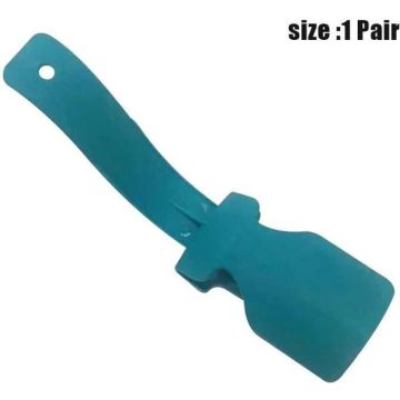 2 pcs Corne de chaussure paresseux unisexe usure pratique aide chausse-pied chaussure facile à enfiler et à enlever - BLEU