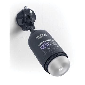 Masturbateur Shower Therapy PDX Plus - PIPEDREAM - Deep Cream - Transparent - Blanc - Avec succion