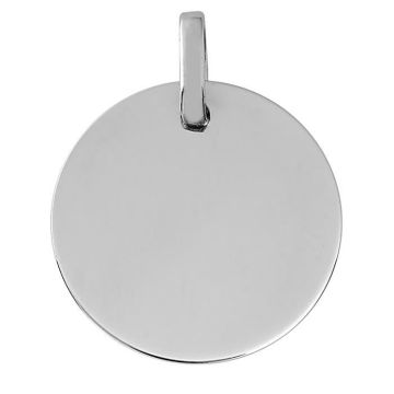 Sautoir - Collier - Médaille ronde or blanc 18 carats 15 mm