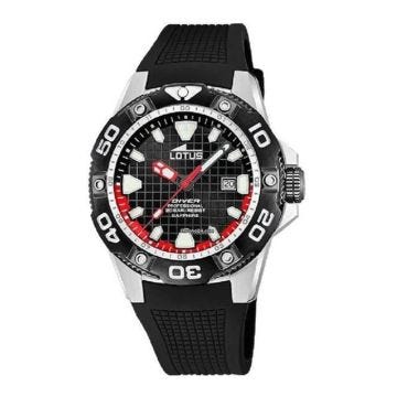 Bracelet silicone et plastique homme - Lotus - Monytre Lotus Diver Professional silicone noir - Couleur de la matière:Blanc
